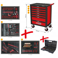 RACINGline BLACK/RED toolbox with seven drawers and 515 premium tools (826.7515, KS TOOLS)