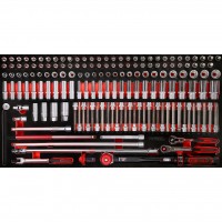 3/8″ socket spanner set in foam insert, 165 pcs (813.0165, KS TOOLS)