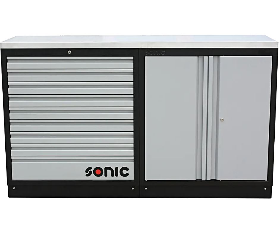 Workbench with stainless steel top (4731705, SONIC)