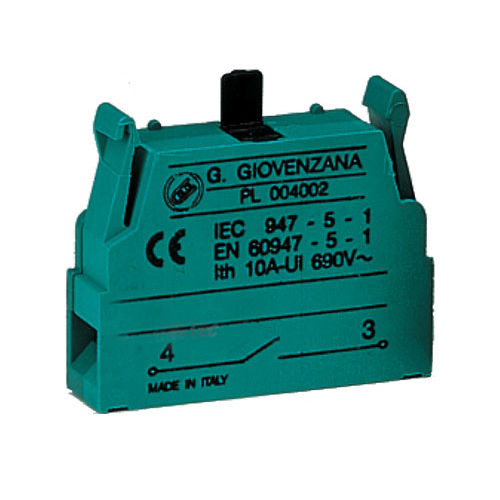 Control contact block NO, green (PL004002, RAVAGLIOLI)
