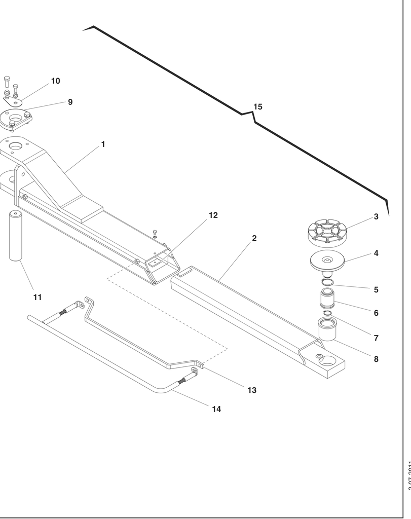 Long lift arm assembly KPN305HR (047090495, RAVAGLIOLI)