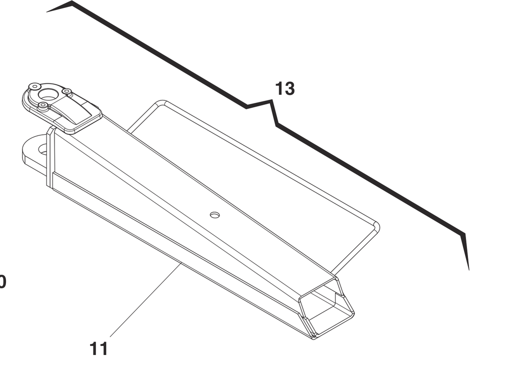 Lift long arm, left, KPN349 / KPX349 (047096033, RAVAGLIOLI)