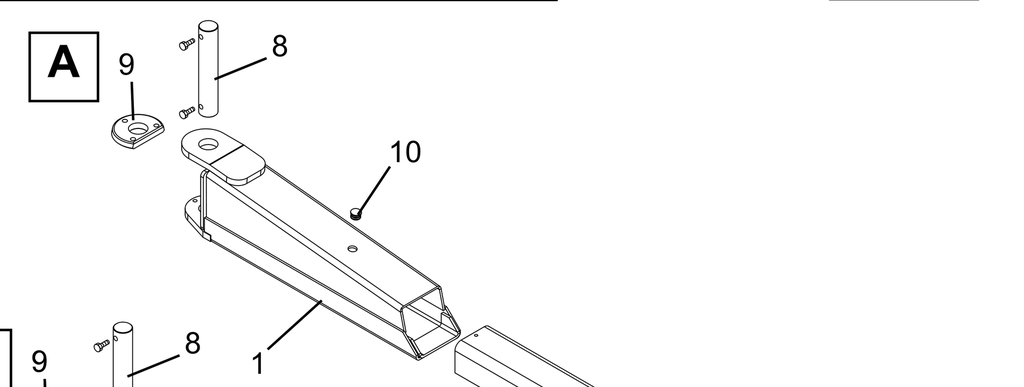 Lift arm assembly, series 5, HI3KM SS (048490132, RAVAGLIOLI)