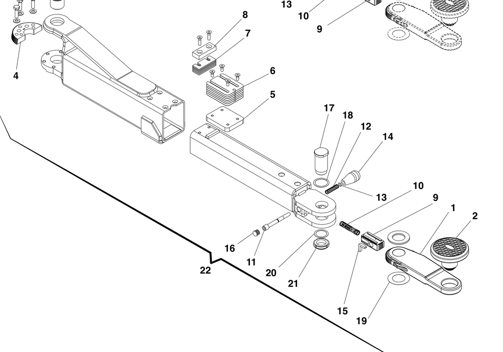 Short lift arm EV, left (049690020, RAVAGLIOLI)
