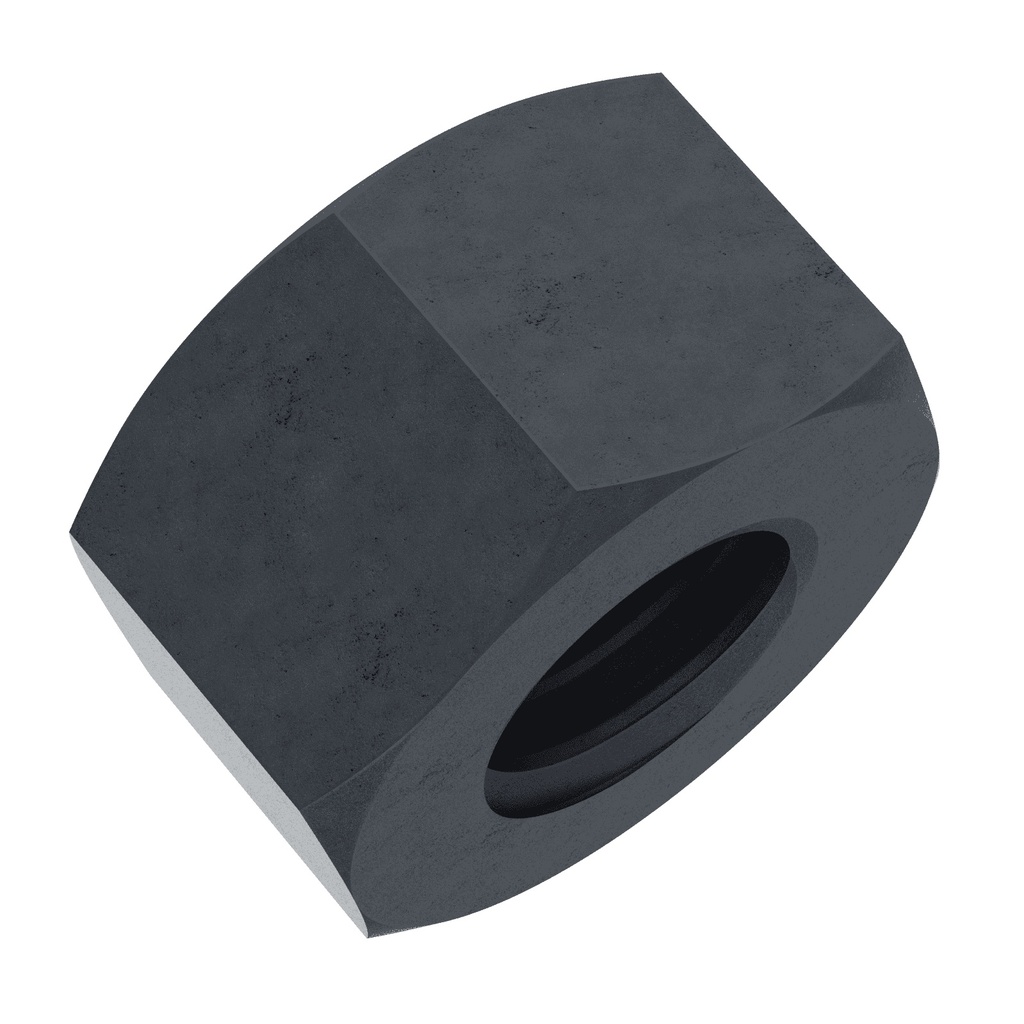 High hex nut M5 UNI 5587, black (226006, RAVAGLIOLI)
