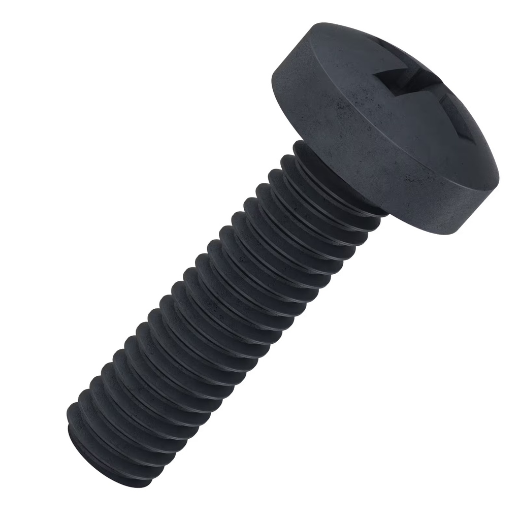 Cross-Recessed Pan Head Screw M4x14 UNI 7687, Black (270158, RAVAGLIOLI)