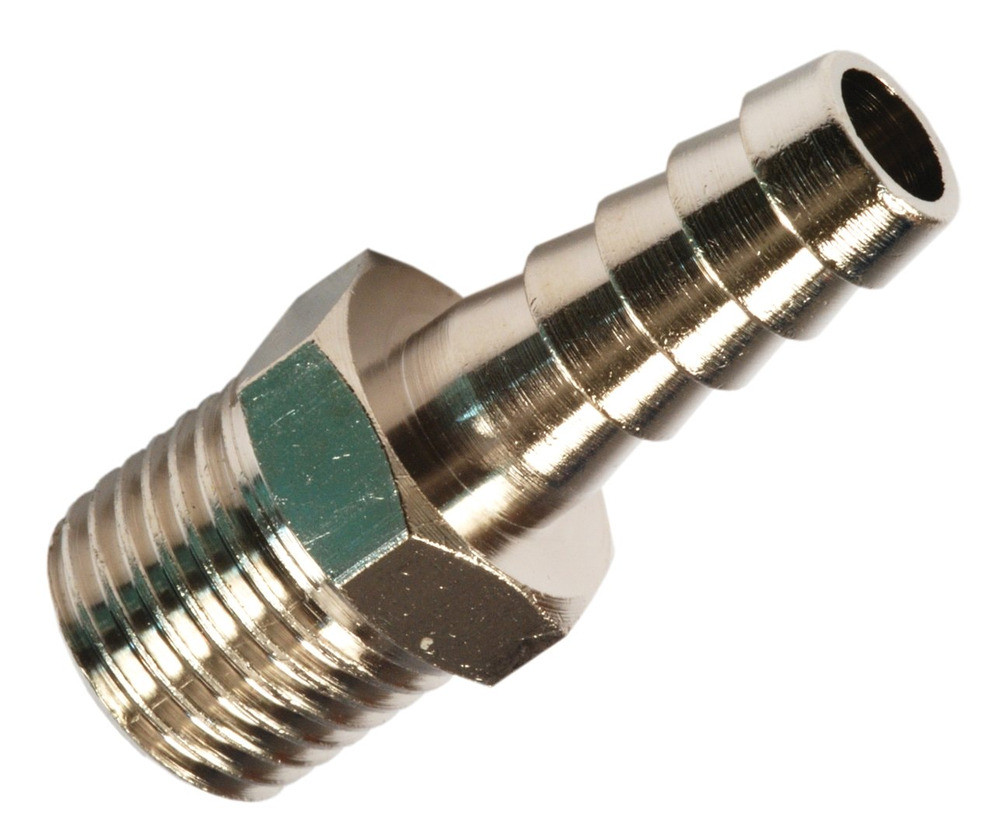 Hose barb union 1/8 in. male for 6 mm pipe (303008, RAVAGLIOLI)