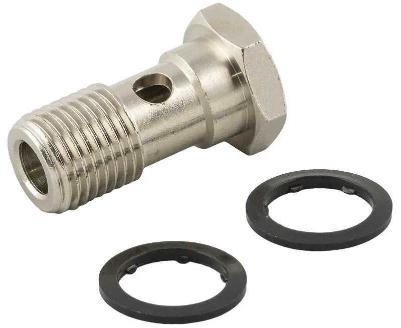 Hollow bolt 1/4 in., L 28 mm, hex 19, zinc-plated (399024, RAVAGLIOLI)