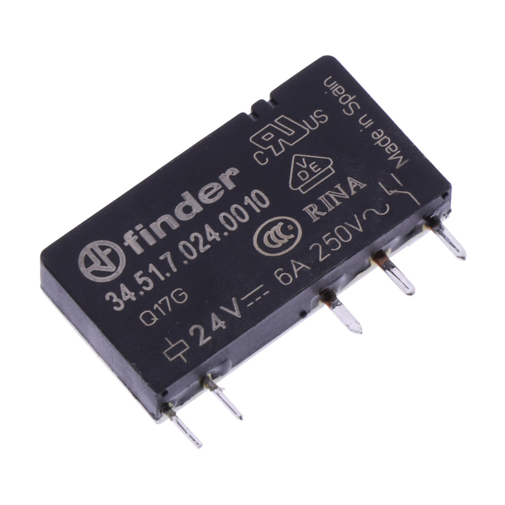 Vieno kontakto relė 6 A 24 V AC/DC (557047, RAVAGLIOLI)
