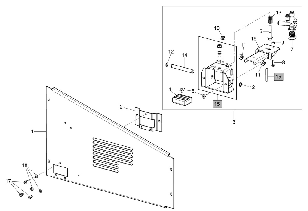 Bonnet and pedal board assembly (710291250, RAVAGLIOLI)
