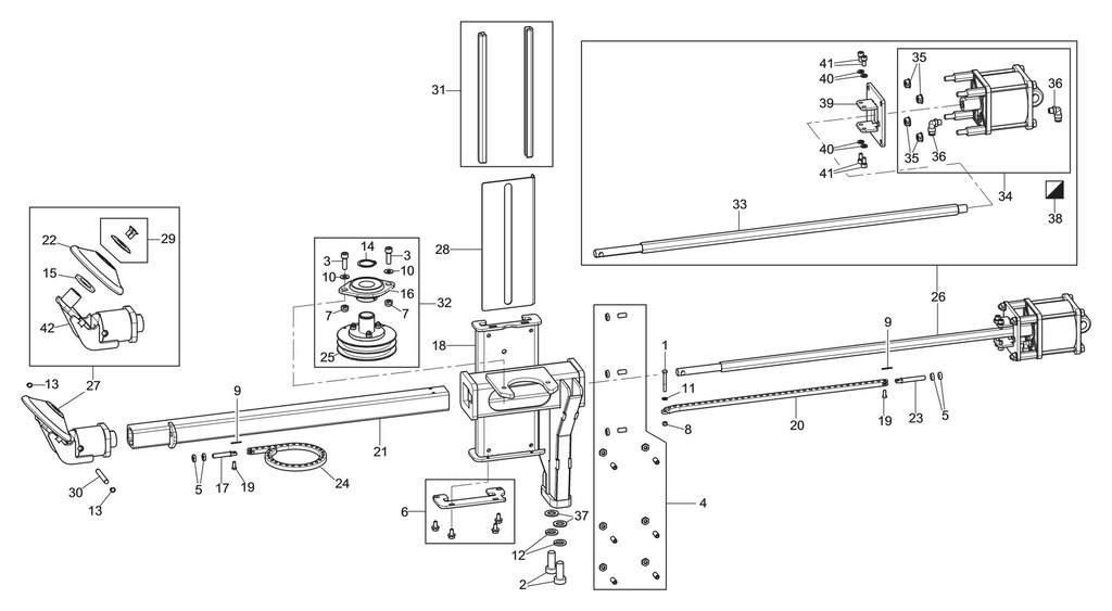 Lower bead breaker carriage assembly (710592162, RAVAGLIOLI)