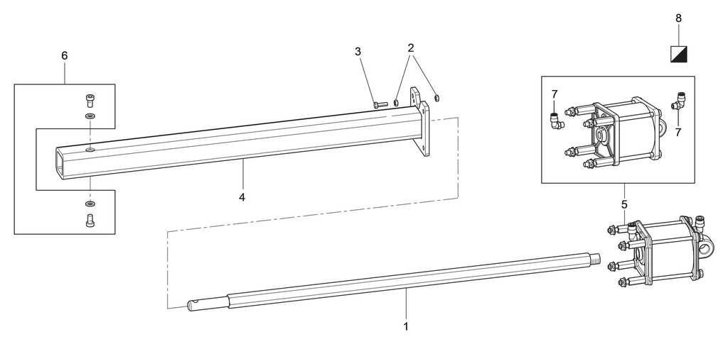 Arm with cylinder unit (710790242, RAVAGLIOLI)