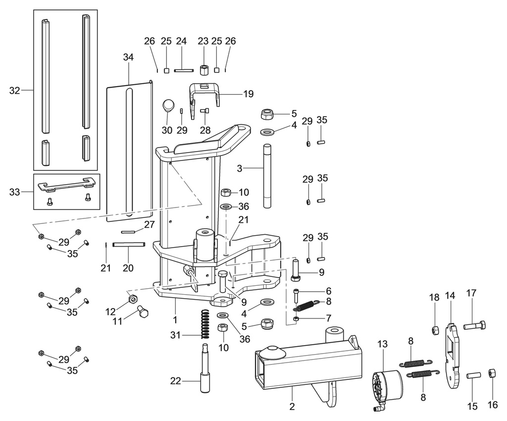 Bead breaker carriage assembly (730093571, RAVAGLIOLI)