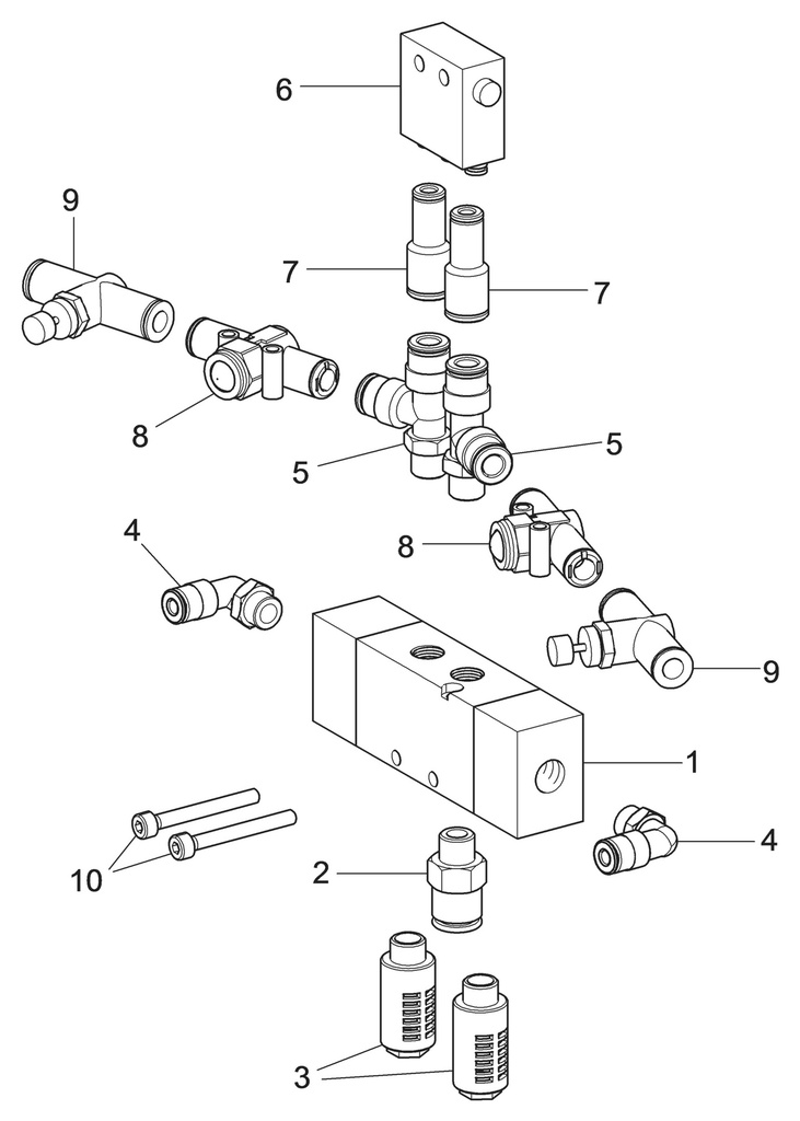 Mounting tool pneumatic control assembly (730093861, RAVAGLIOLI)