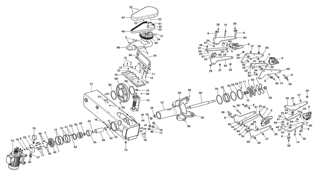Chucking table arm assembly NAV51.15 (752292640, RAVAGLIOLI)