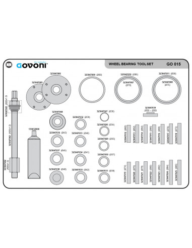 Wheel bearing tool set universal (GO015, GOVONI)