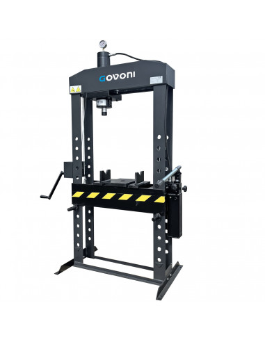 Hydraulic press with double speed hand pump and mobile ram, 30 t (GO1411, GOVONI)