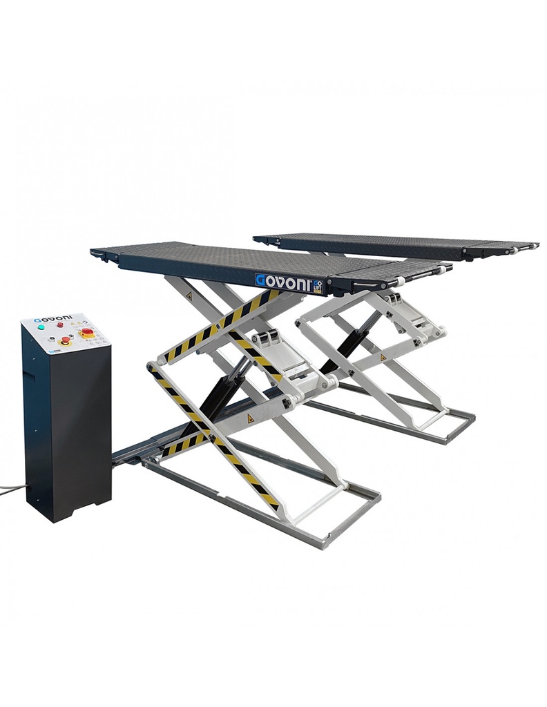 Electro-hydraulic low-profile double scissor lift, 3.5 t, single-phase (GO3020-M, GOVONI)