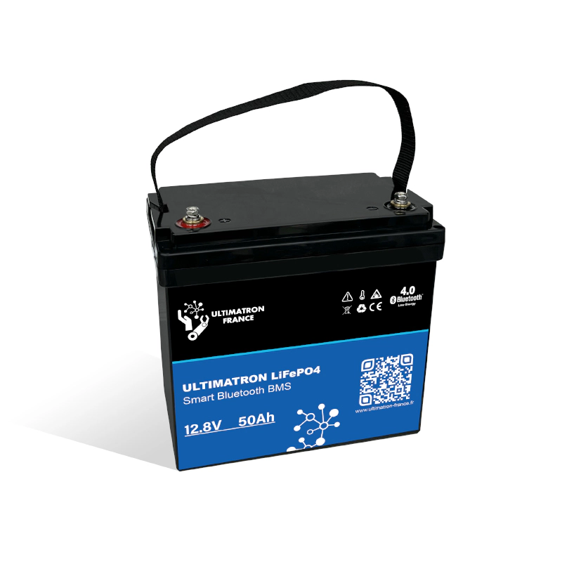 Lithium battery LiFePO4 12.8V 50Ah with Bluetooth and smart BMS (UBL-12-50, ULTIMATRON)