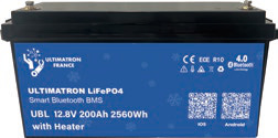 Lithium battery LiFePO4 12.8V 300Ah with Bluetooth and smart BMS and heater (UBL-12-300H-PRO, ULTIMATRON)