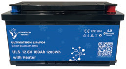 Ličio akumuliatorius po sėdyne LiFePO4 12,8 V 100 Ah su Bluetooth, išmaniuoju BMS ir šildymu (ULS-12-100H, ULTIMATRON)