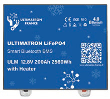 Ličio akumuliatorius po sėdyne LiFePO4 12,8 V 180 Ah su Bluetooth, išmaniuoju BMS ir šildymu (ULS-12-180H, ULTIMATRON)