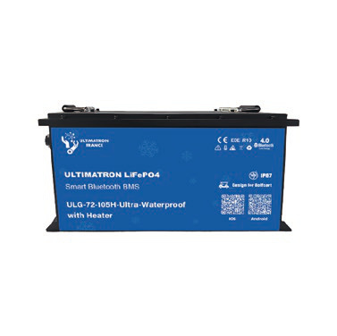 Golfo vežimėlio ličio akumuliatorius LiFePO4 73,6 V 105 Ah ULTRA su Bluetooth, išmaniuoju BMS ir šildymu, IP67 (ULG-72-105H-ULTRA, ULTIMATRON)