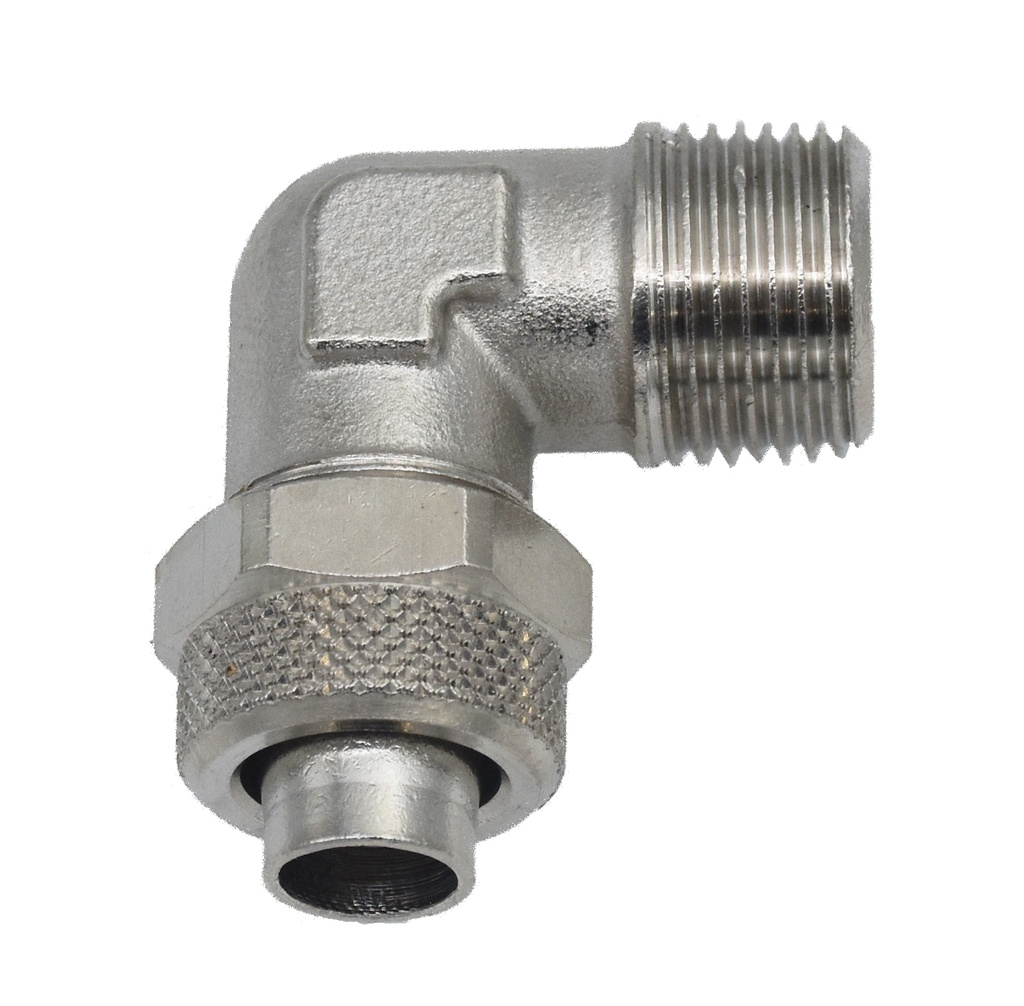 Push-in coupling 90° Ø12 - 3/8" ØMM-(M) BSP (1319257, EUROLUBE)
