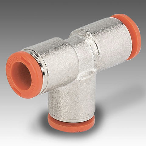 Push-in coupling T-connection Ø8 - Ø8 - Ø8 mm (1319262, EUROLUBE)