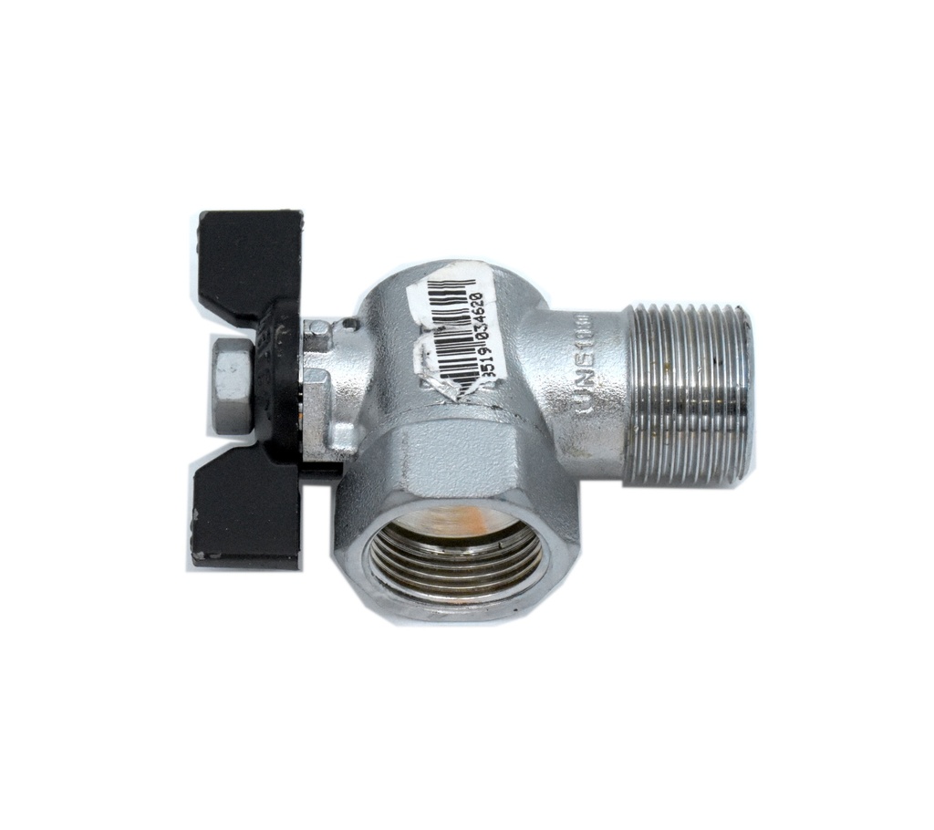 Lodveida ventilis, līkuma tips, G3/4 collas (3017512, EUROLUBE)