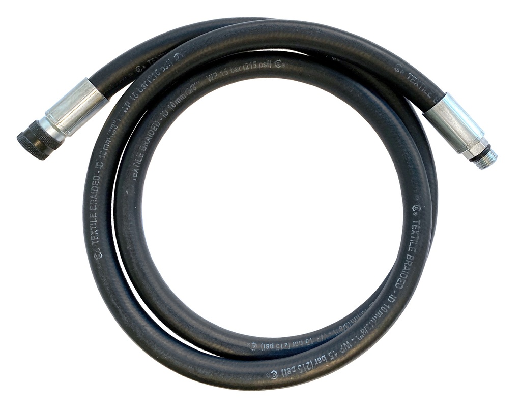 Hose with safety-type tyre valve nozzle, 1.5 m (10875, EUROLUBE)