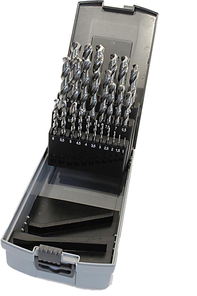 SHSS-Spiralbohrersatz Typ 125, 19-tlg., Ø 1-10 mm, um 0,5 mm steigend (00010640, PICHLER)