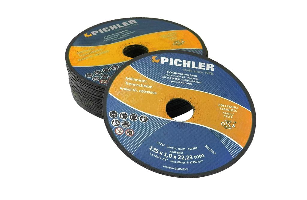 Millimeter Trennscheibe, 25-tlg. 125 x 1,0 x 22,23 mm (00099999, PICHLER)