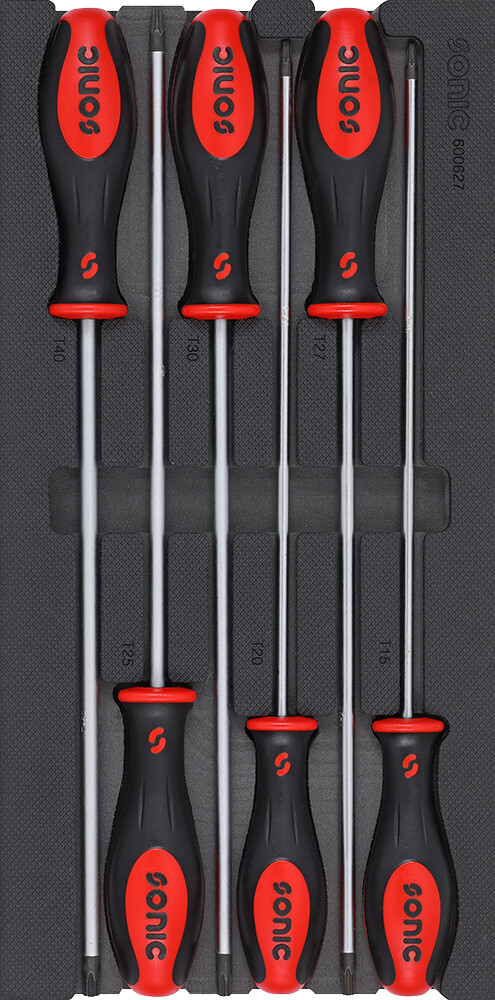 TORX atsuktuvų rinkinys, ilgi, 6 dalys (T15–T40) (600627, SONIC)