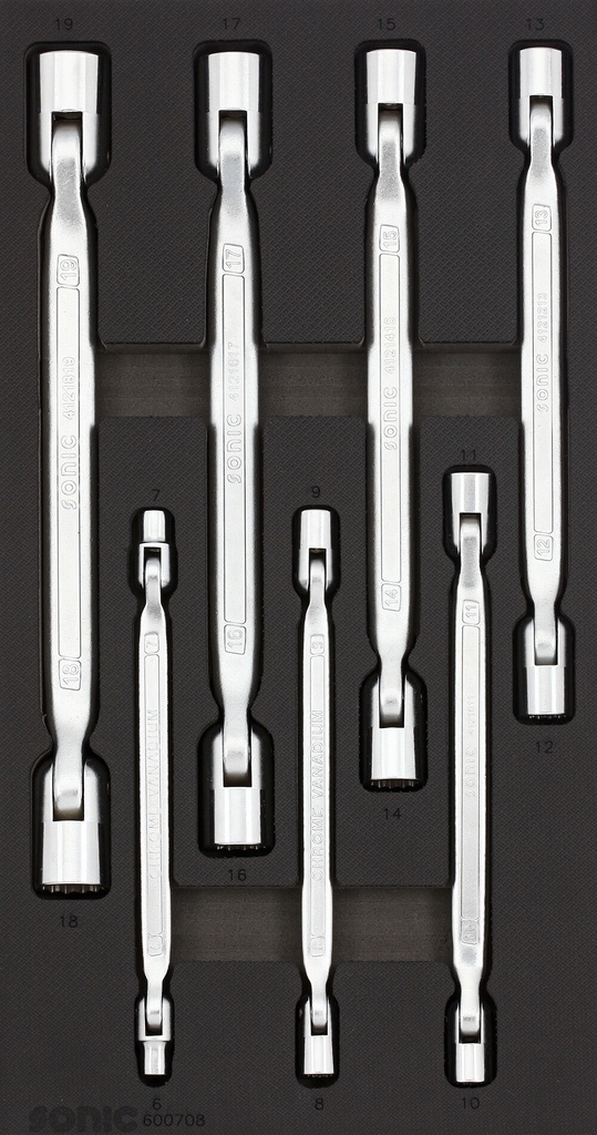 Swivel Head Wrench Set for Trolleys, 7 pcs (600708, SONIC)