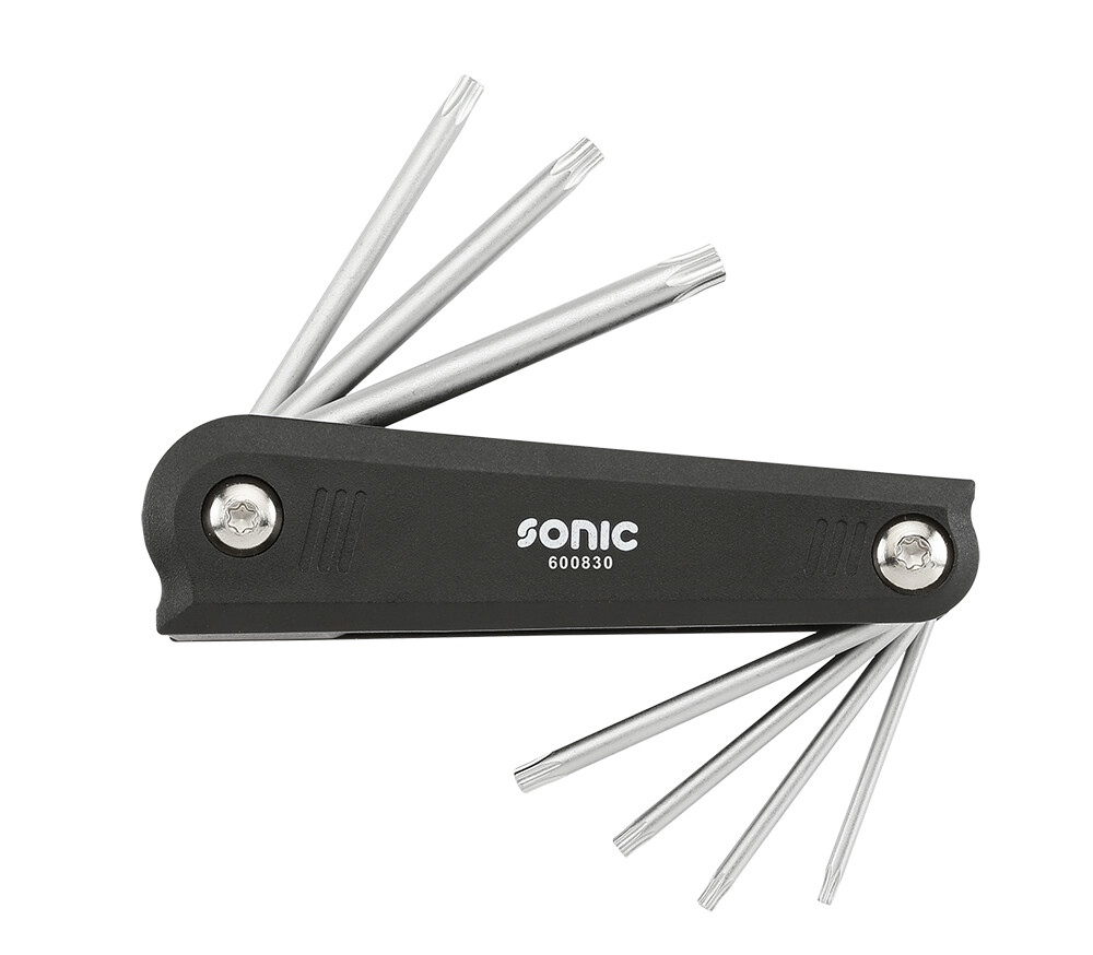 Star (TORX) key set, folding, 8 pcs (600830, SONIC)