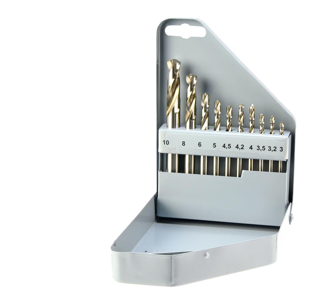 Spiral drill set HSS-ECO DIN1897PZ precision bevel 3-10mm set, 10-piece (2050015, PICHLER)