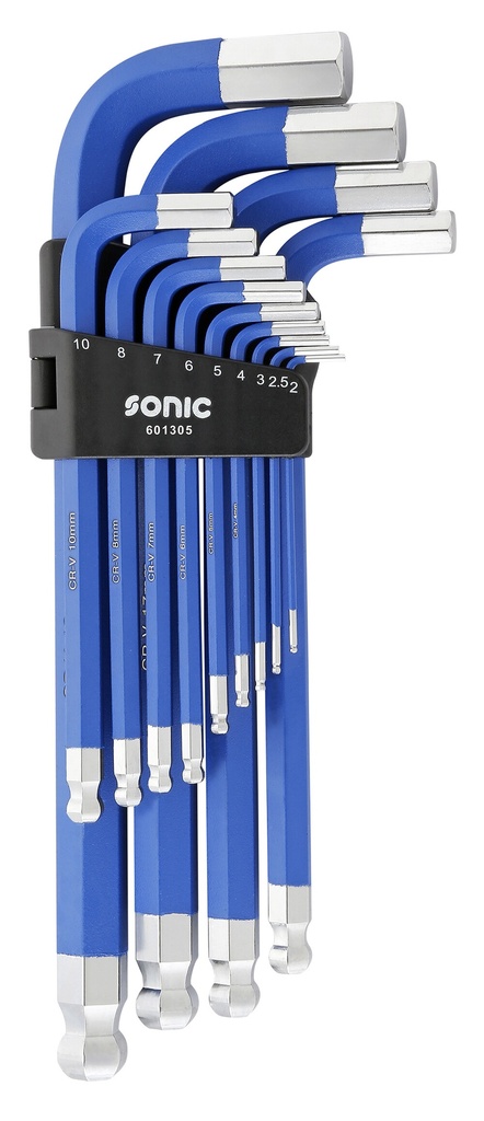 Angled long ball-end hex key set 13pcs (601305, SONIC)