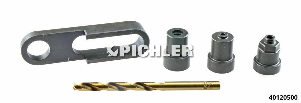 Drilling jig supplement set, 5 pcs.: bushings, rail, drill (40120500, PICHLER)