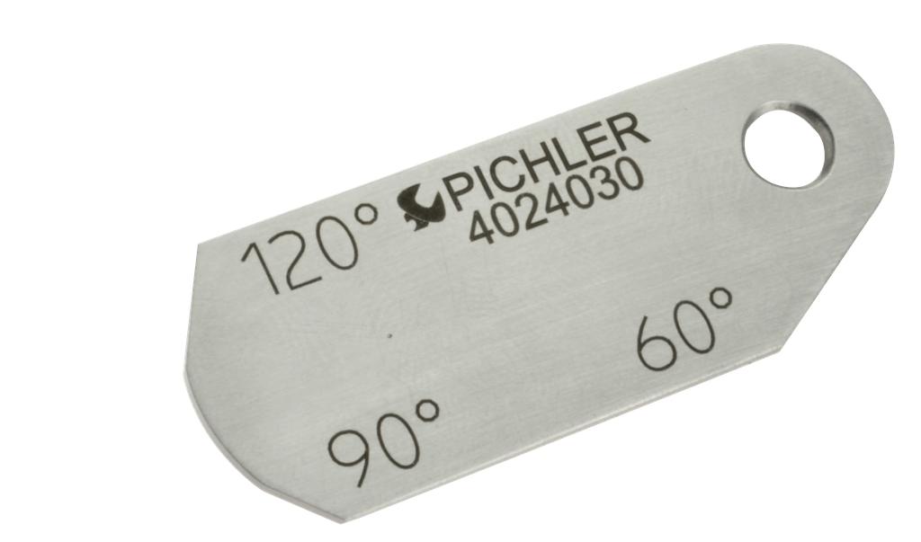 Angle gauge 60° - 90° - 120° for e.g. Glow-plugs seal-seat angle (4024030, PICHLER)