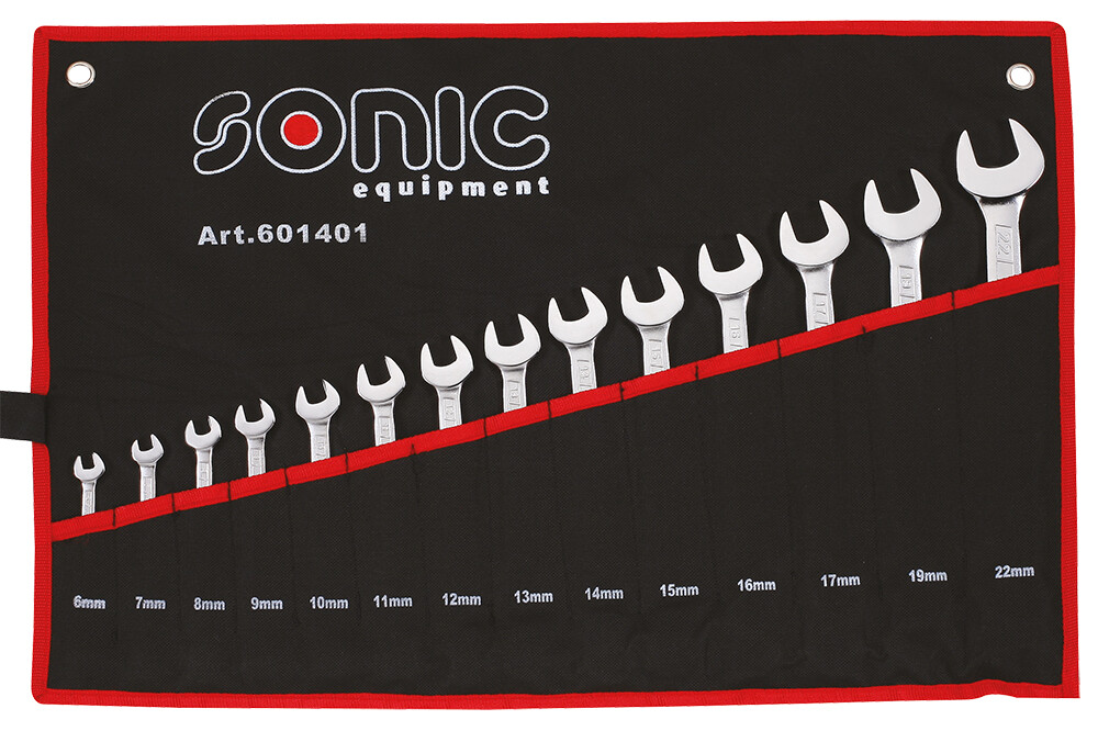 Sonic kombinēto uzgriežņu atslēgu komplekts somā 14 gab. (601401, SONIC)