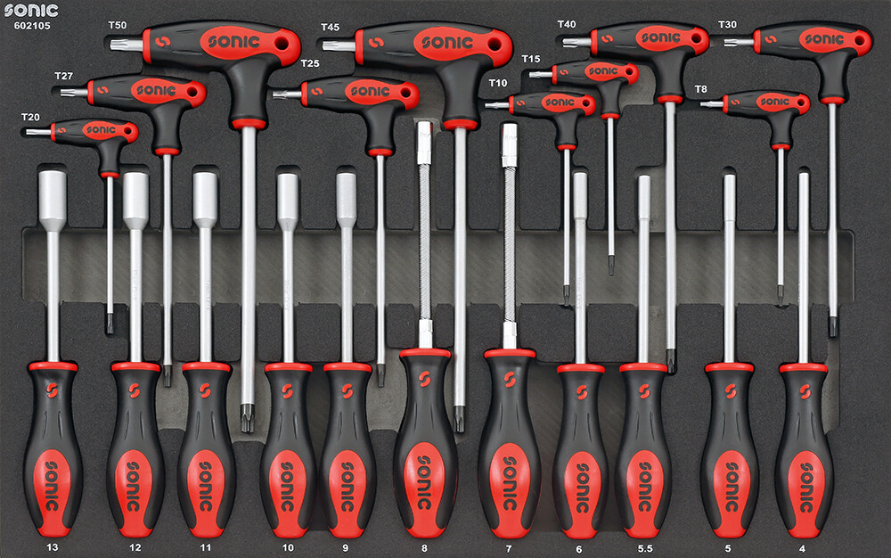 Tool set for tool trolleys (21 pcs) (602105, SONIC)