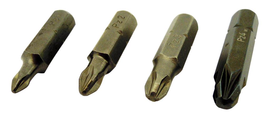 Pozidrive bits set 4 pcs 5/16" hexagon drive (54520000, PICHLER)