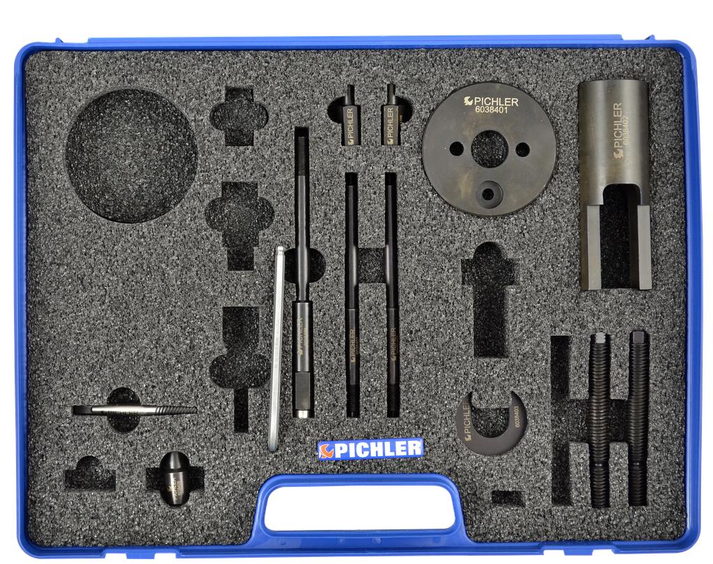 Injector Extractor Set for the Renault dCi G9T/G9U Complementary Set to MB-set (6038390, PICHLER)