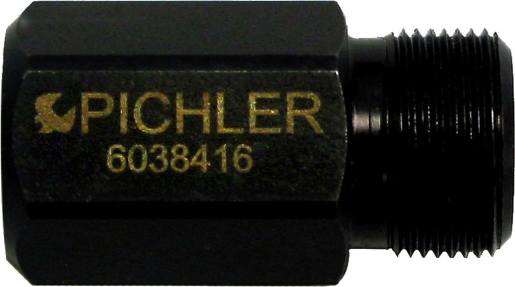 Įsukamas adapteris, išorinis sriegis M17x1 / vidinis M14, purkštukų ištraukimo įrankiui (6038416, PICHLER)