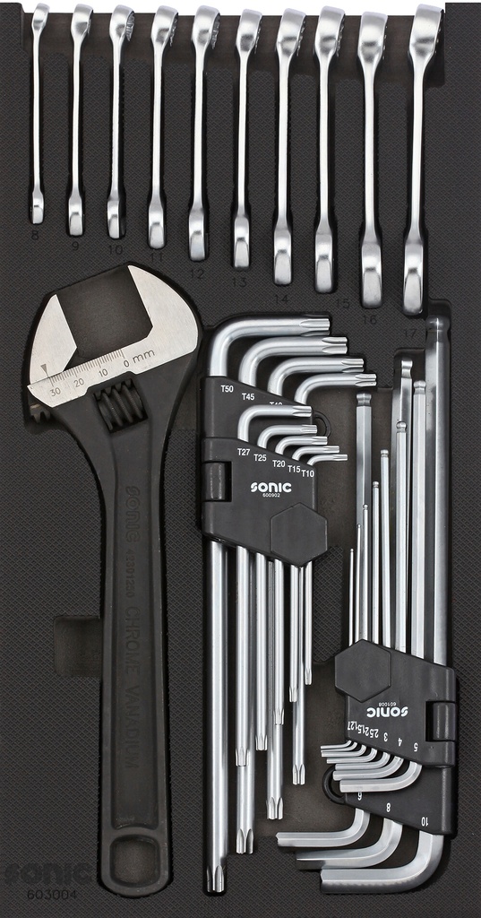 Tool set for tool trolleys, 30 pcs, SONIC EQUIPMENT (603004, SONIC)