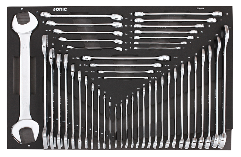 Tool set for tool trolley, 46 pcs (604601, SONIC)