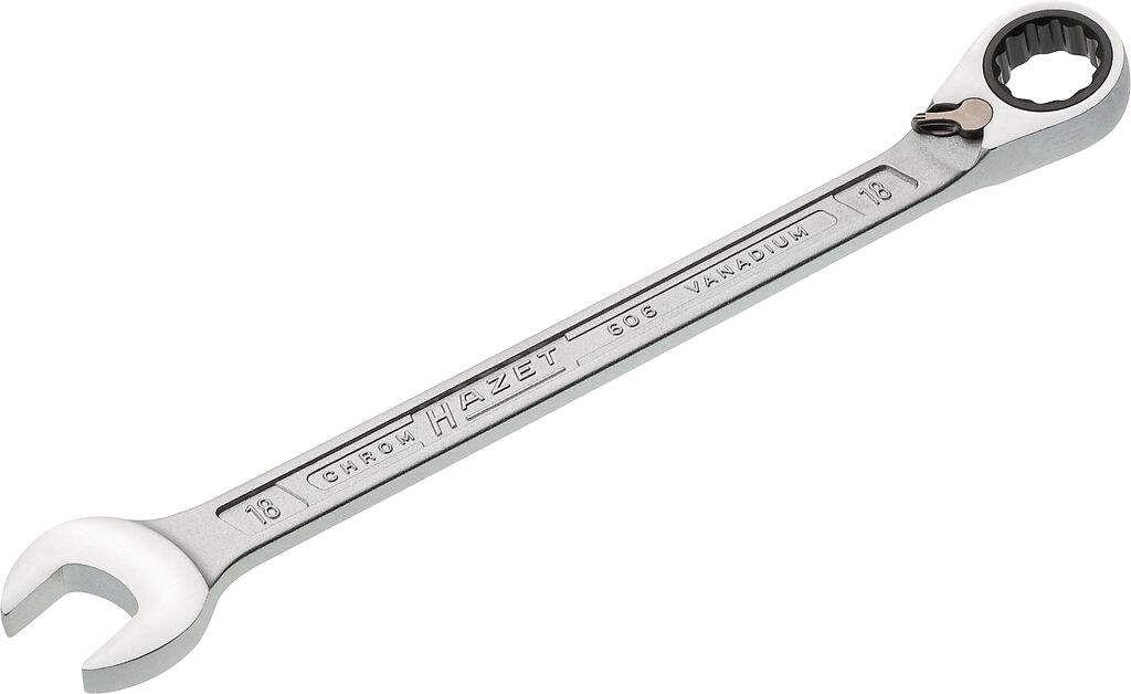 Ratcheting combination wrench 18 mm (606-18, HAZET)