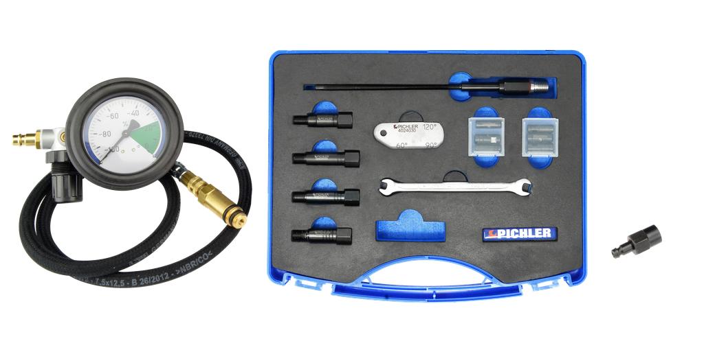 Pressure Drop Test Kit incl. Universal Glow Plug Hole Adapter Set (60965510, PICHLER)