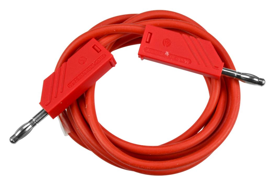 Hochflexibles Meßkabel 1,50 m rot mit 2 Büschelsteckern (60977100, PICHLER)